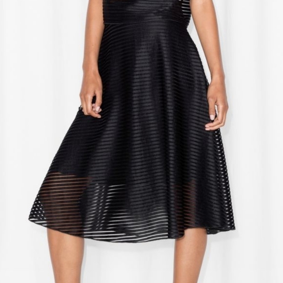 & Other Stories Black Striped A-Line Skirt - Picture 1 of 9